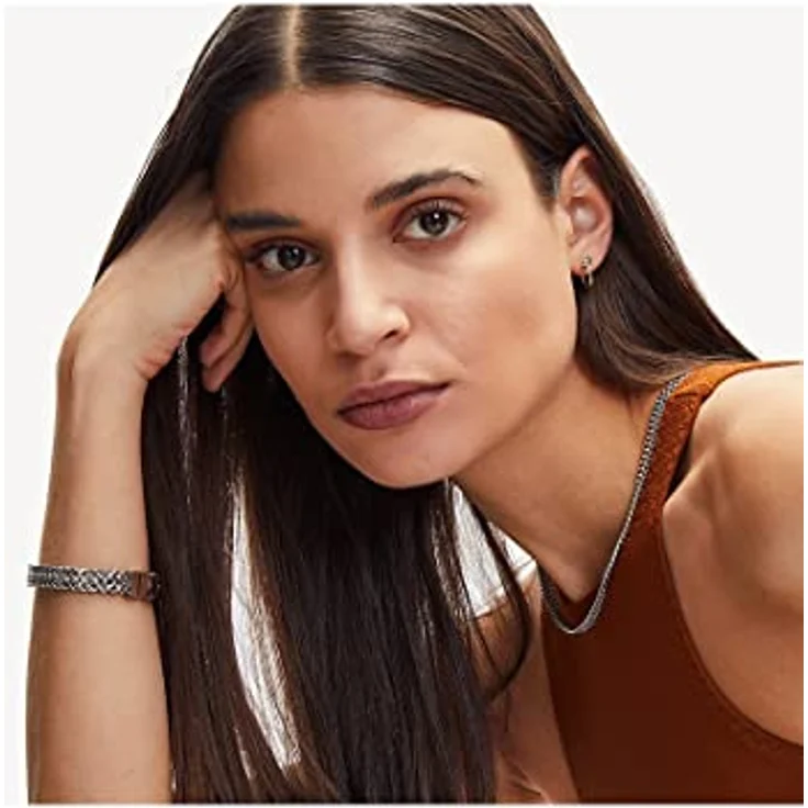 LIEBESKIND Berlin Armband LJ-1000-B-21, Edelstahlarmband mit geflochtener Struktur, Silber, 21 cm Länge – Bild 2