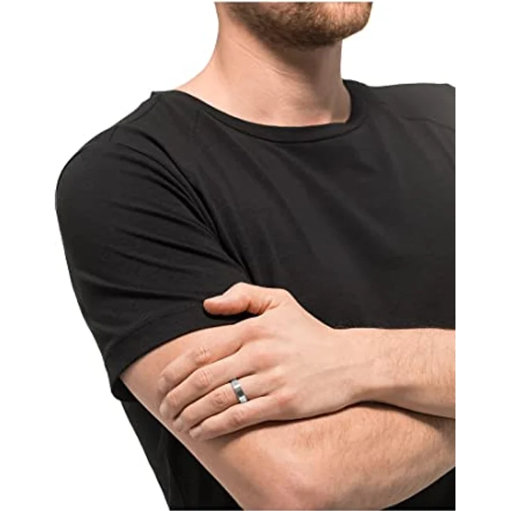 FAVS Herren-Herrenring Edelstahl 64, Silber, 0,5 cm Breite, 1 mm Stärke, in Geschenkbox – Bild 3