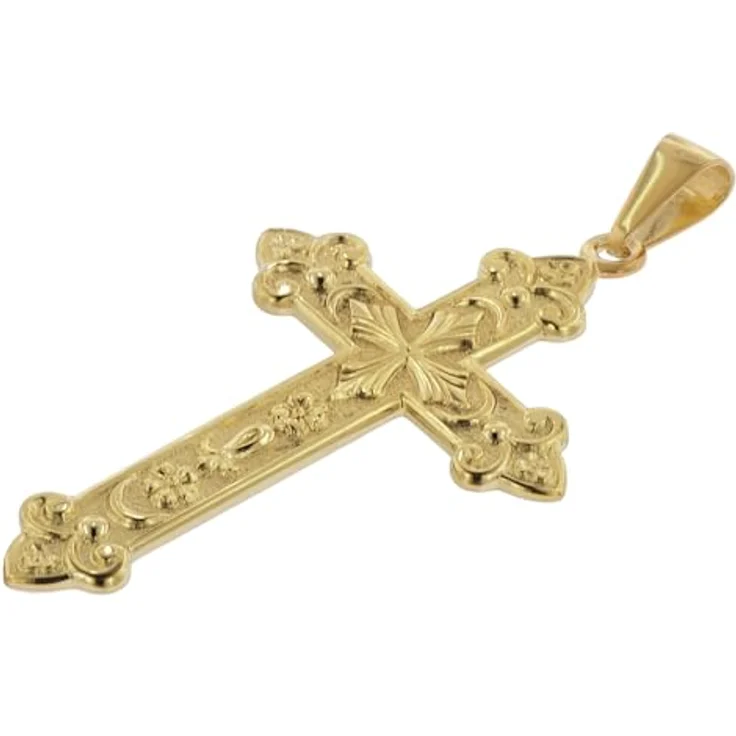 trendor Herren-Halskette mit orthodoxem Kreuz, goldplattierter Anhänger auf Silber 925, 60 cm, Made in Germany – Bild 2