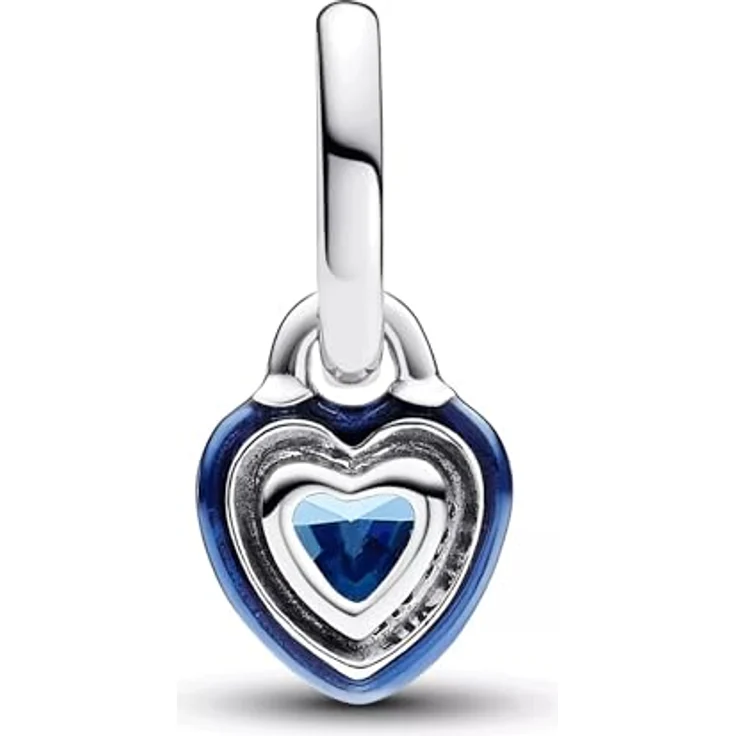 PANDORA ME Blaues Chakra Herz Mini-Charm-Anhänger, aus Sterlin Silber mit grünem künstlichen Kristall, kompatibel mit ME und Moments Armbändern, 793042C02 – Bild 2
