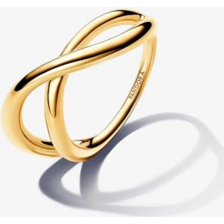 Pandora 163318C00 Damen-Ring Unendlichkeit, goldplattiert mit organisch geformter Ringschiene, Größe 52 – Bild 2