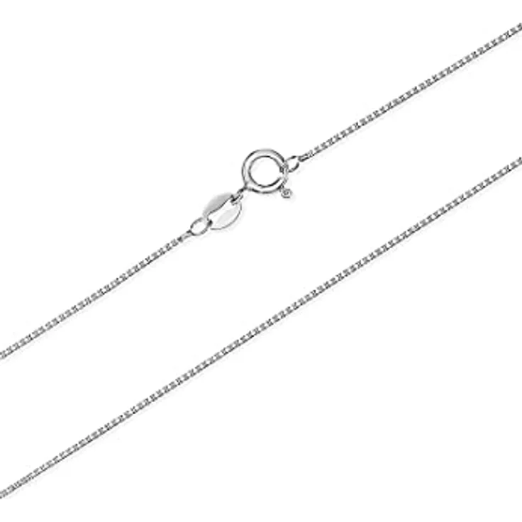 FAVS Unisex-Kette 925er Silber, Halskette aus 925er Silber, Länge 42 cm, Stärke 0,8 mm, verpackt in Geschenkbox – Bild 3