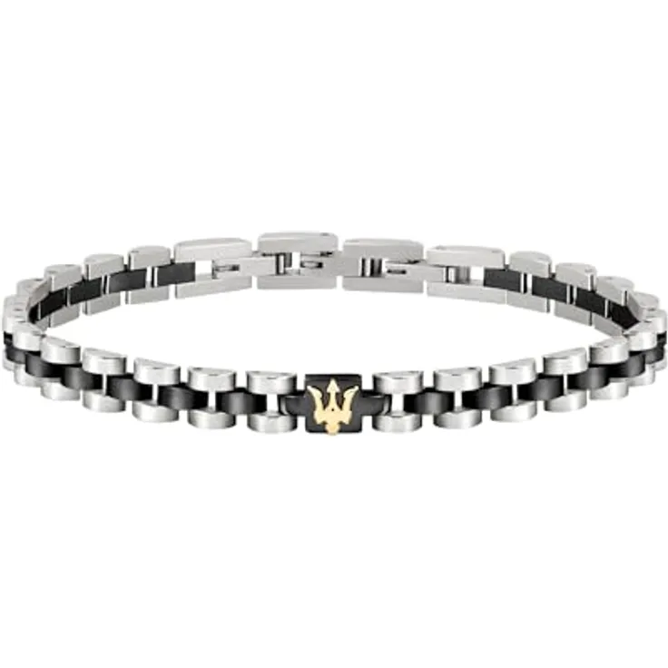 Maserati Jewels Herrenarmband JM320AST08, 21 cm, Edelstahl, PVD mit Maserati-Tridente, modernes Design in Maserati-Blau