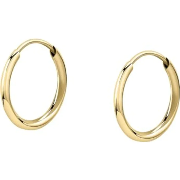 CHRIST Damen-Creolen 585er Gelbgold, Durchmesser 10 mm, One Size