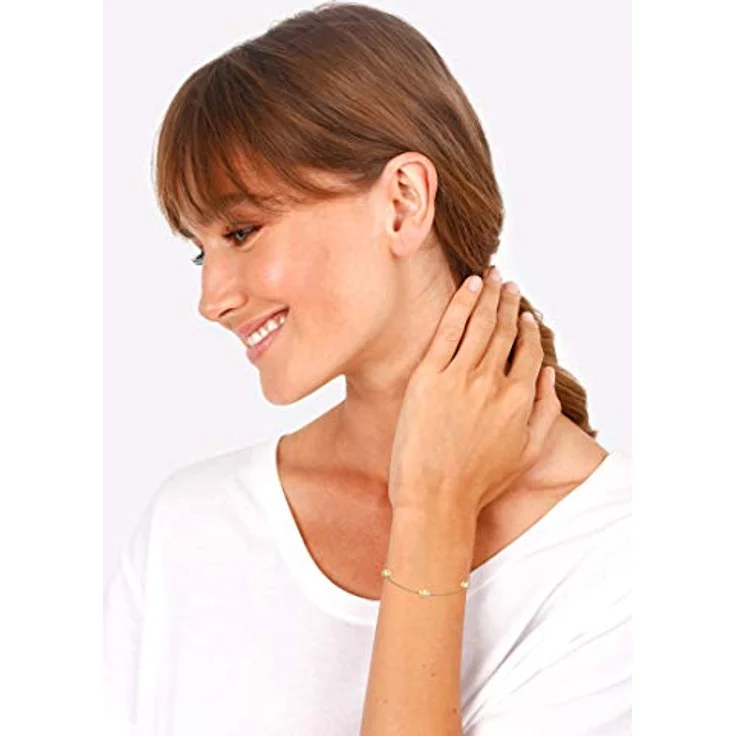 Elli Damen-Armband mit Smiling Plättchen, 16 cm, 925 Sterling Silber, anlaufgeschützt, hochglanzpoliert – Bild 4