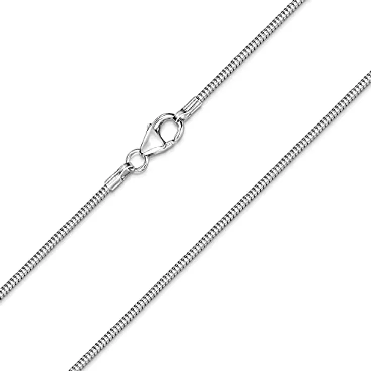 Materia Damen Schlangenkette aus 925 Silber, rhodiniert, 1,2mm, Kette in Längen von 22-55 cm