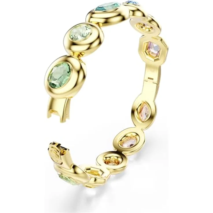 Swarovski Gema Armreif, Mehrfarbig mit verschiedenen Schliffen, Goldlegierungsschicht, 17 cm – Bild 4