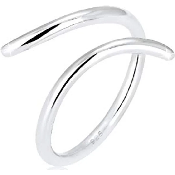 Elli Ring Damen Wickel Statement Geo, 925 Sterling Silber, handgefertigt und anlaufgeschützt