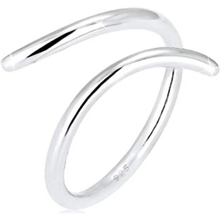 Elli Ring Damen Wickel Statement Geo, 925 Sterling Silber, handgefertigt und anlaufgeschützt – Bild 1