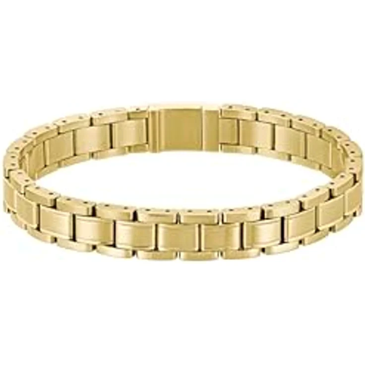 BOSS Jewelry Gliederarmband für Herren, Kollektion METAL LINK ESSENTIAL, Edelstahl mit IP-Beschichtung in Hellgelbgold, 210 mm, Magnetverschluss – Bild 2