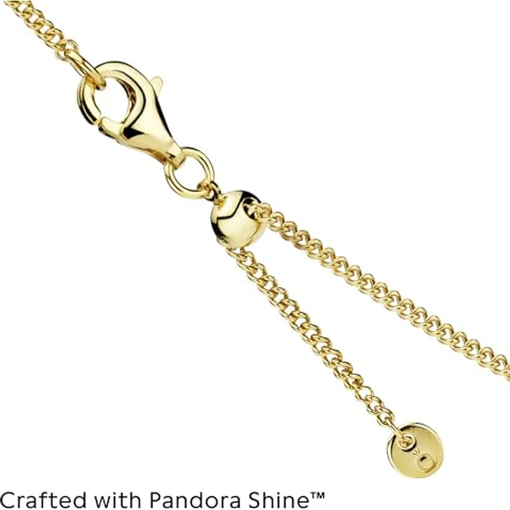 PANDORA Gliederhalskette Moments Collection, 14 Karat vergoldete Metalllegierung, 60cm, verstellbar – Bild 3