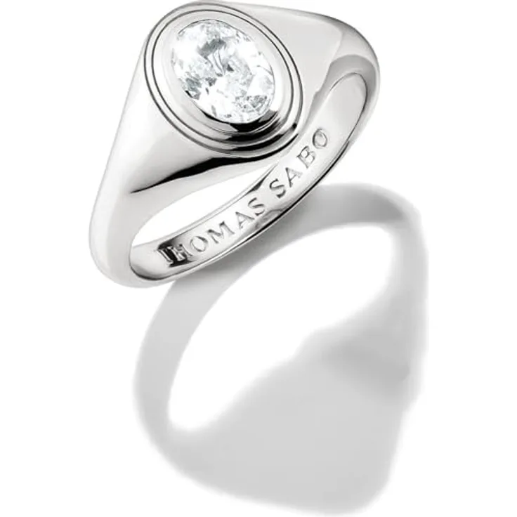 THOMAS SABO Damenring Silber 925 mit Zirkonia, Größe 54, hochwertiger Schmuck