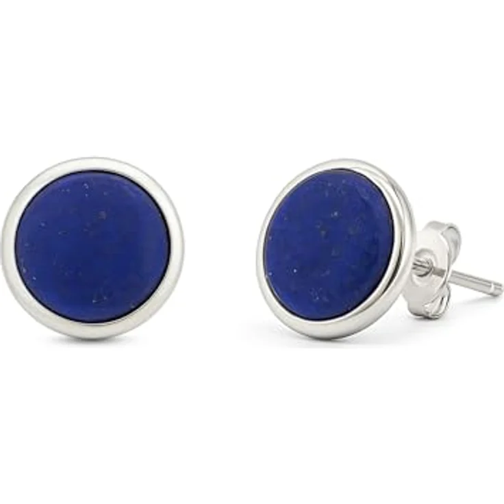 PURAJA Lapislazuli Ohrstecker, 925 Sterling Silber, handgefertigte Damen Edelstein Ohrringe für Allergiker, 10mm – Bild 1
