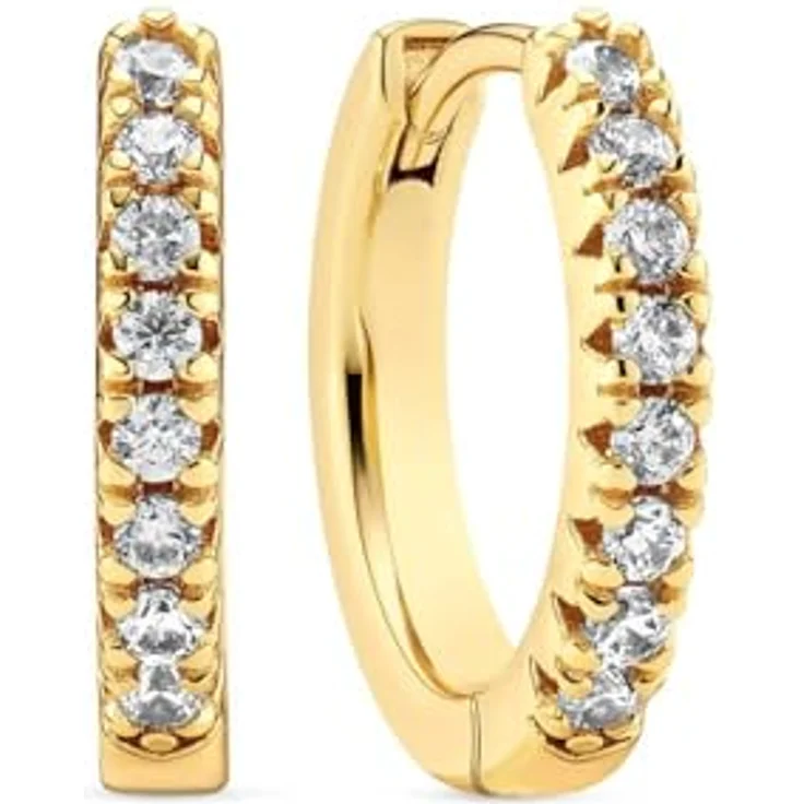 Sif Jakobs Jewellery Damen-Creolen aus 925er Silber mit 16 Zirkonia, One Size, elegant – Bild 1