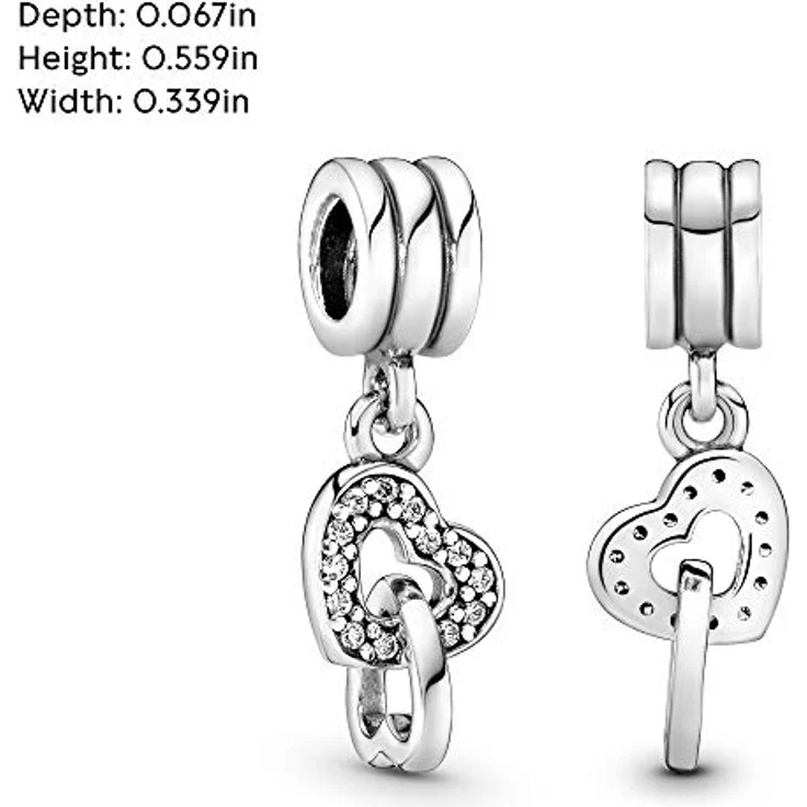 Pandora Bead Charm 925 Sterlingsilber mit Zirkonia, verschlungene Herzen, 791242CZ – Bild 5