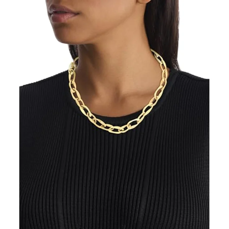 Calvin Klein Gliederhalskette Damen Kollektion HARMONIOUS CONNECTION, Edelstahl goldplattiert mit Kristallen, 429,26 mm + 50,8 mm Verlängerung – Bild 3