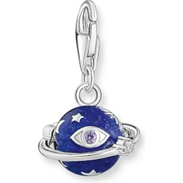 Thomas Sabo Charm Club Original Charm-Anhänger Saturn, bunte Kaltemaille aus recyceltem 925 Silber mit Karabinerverschluss – Bild 2