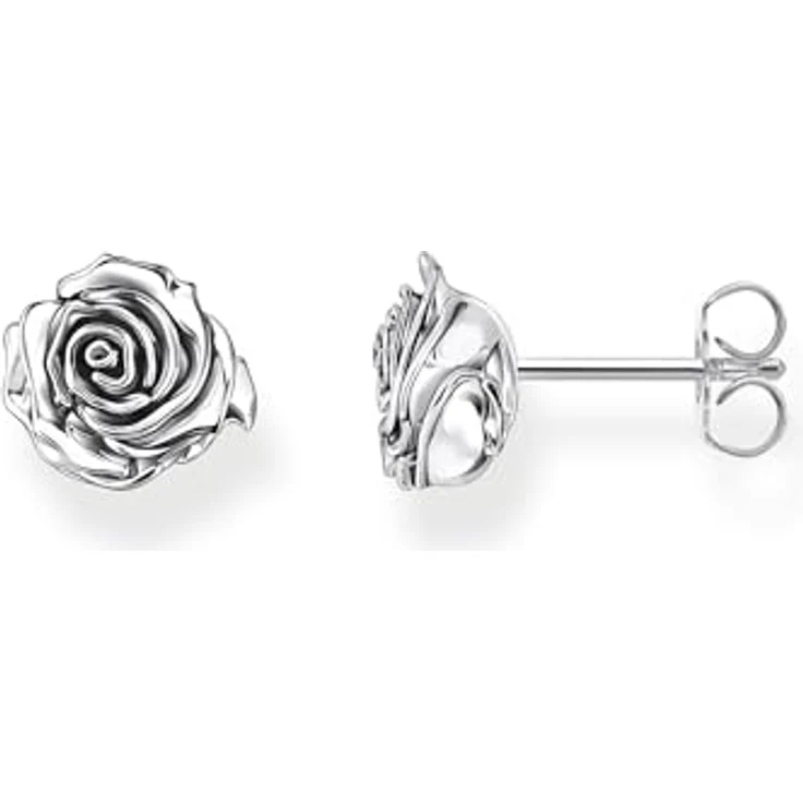 THOMAS SABO Paar Ohrstecker Midnight Rose, geschwärztes Silber 925 in Rosendesign – Bild 1