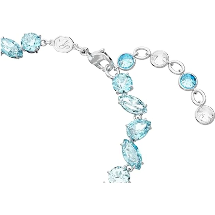 Swarovski Gema Armband, Blaues rhodiniertes Damenarmband mit Swarovski Kristallen und Boho-Stil Design – Bild 3