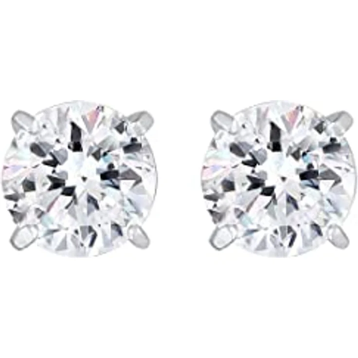 Kuzzoi Herren-Ohrringe Ohrstecker Rund (6 mm), mit funkelndem weißen Kristall aus 925 Sterling Silber, hochwertige Ohrstecker für Männer – Bild 2