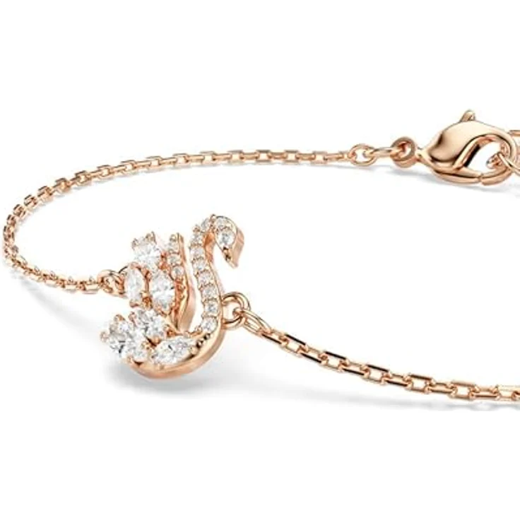 Swarovski Swan Armband, Roségold-Legierungsschicht mit weißen Swarovski Zirconia, verschiedene Schliffe – Bild 4