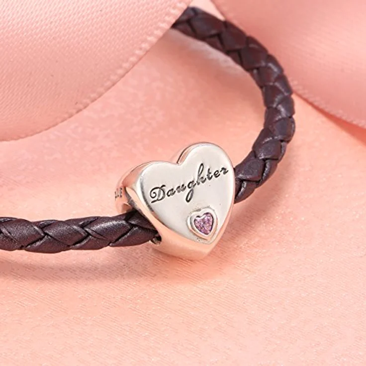 PANDORA Herz-Charm Daughter 925er Silber mit Zirkonen, 791726PCZ – Bild 4