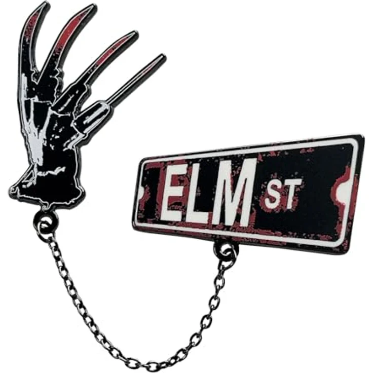 FaNaTtik A Nightmare on Elm Street Pin Badge Set, Limited Edition mit 2 nummerierten Emaille-Pins und Metallkette, offizielles Freddy Krueger Collectible – Bild 1