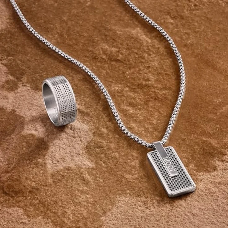 JOOP! Herrenring Edelstahl, Silber matt/glänzend, 10 mm Breite, kommt in Schmuck Geschenk Box – Bild 4