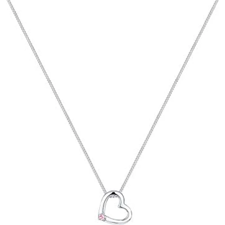 Elli Damen Halskette Herz Anhänger mit rosa Glaskristall, 925 Sterling Silber, handgefertigt – Bild 2