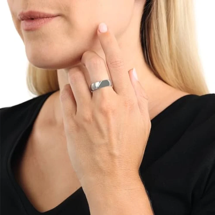 Amor Bicolor Fingerring, Made in Germany, gravierbar, zeitloses Design – Bild 3