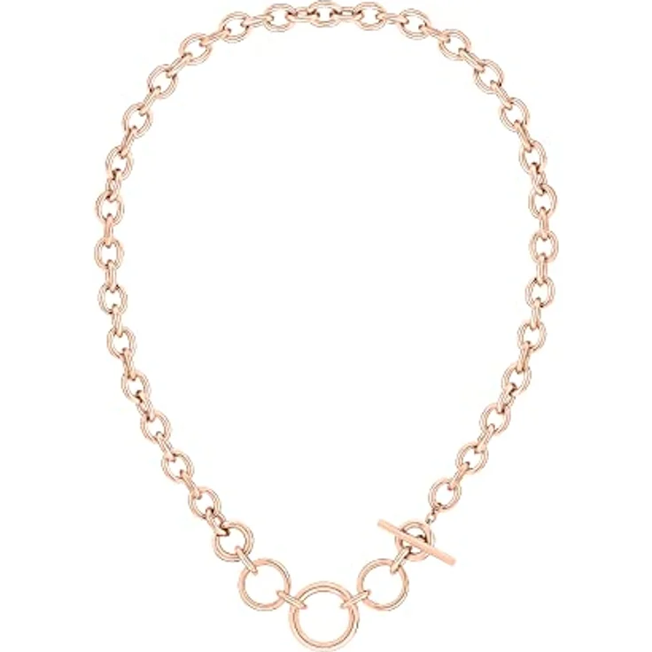 Tamaris Halskette TJ-0207-N-45, Chunky Gliederkette aus Edelstahl IP Roségold, 45 cm, T-Bar Verschluss – Bild 4