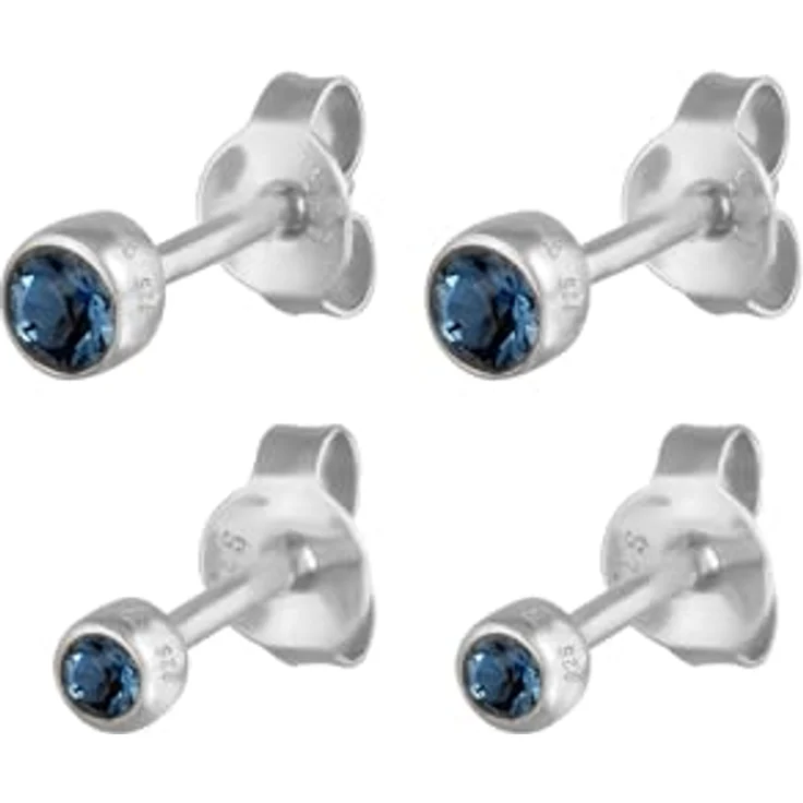 Elli Ohrringe Damen Ohrstecker 2er Set Basic mit Glaskristall, 925 Sterling Silber – Bild 3