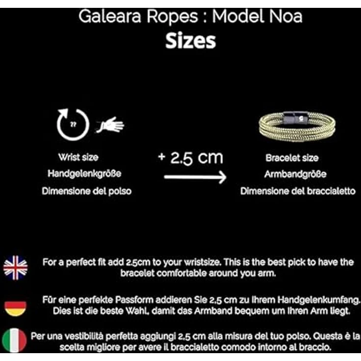 Galeara Noa Segeltau Armband, geflochtenes Surferarmband mit Magnetverschluss, maritim, rosa-lila, Größe 215 mm – Bild 5