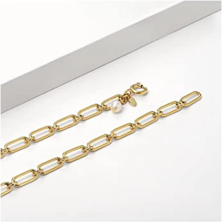 FAVS Damen-Halskette aus Edelstahl, Gelbgold, One Size, zeitloses Design – Bild 2