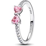 PANDORA Timeless Funkelnde Rosafarbene Schleife Ring, Sterling Silber mit Zirkonia, Größe 52, 193510C01-52