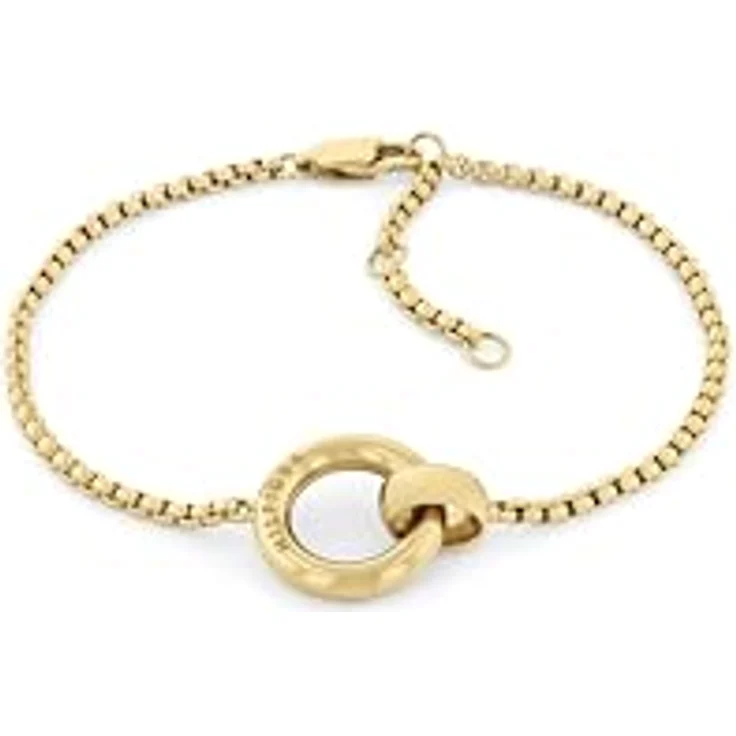 Tommy Hilfiger Jewelry Gliederarmband für Damen, Gelbgold mit runden Charm und verstellbarem Innenumfang von 16 bis 19 cm – Bild 1