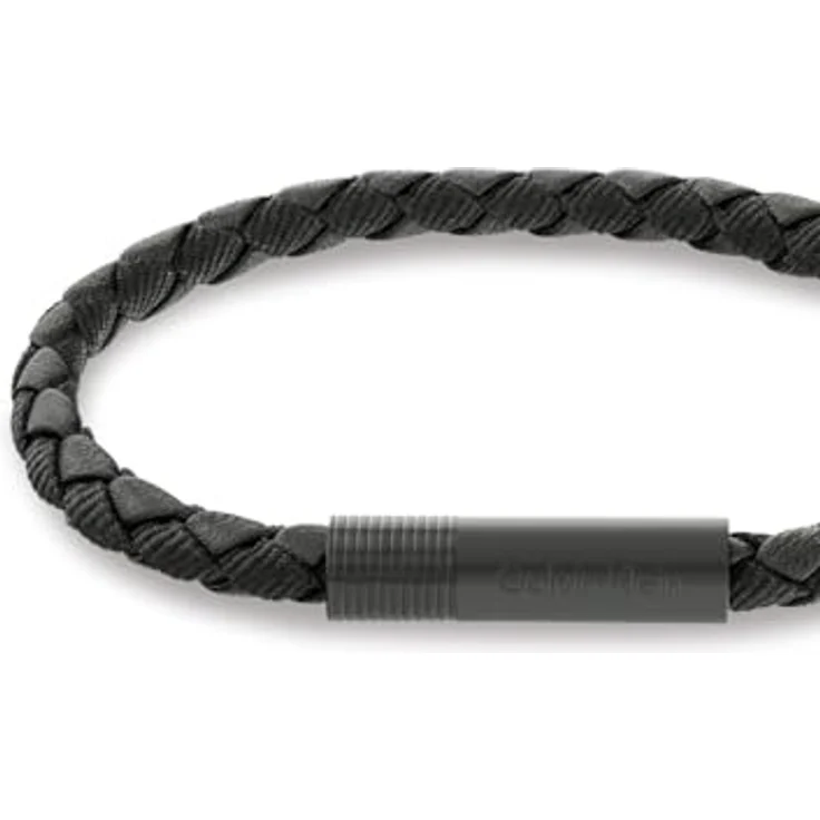 Calvin Klein VELOCITY Armband für Herren, geflochtenes schwarzes Leder mit verstellbarem Magnetverschluss - 35100025 – Bild 2