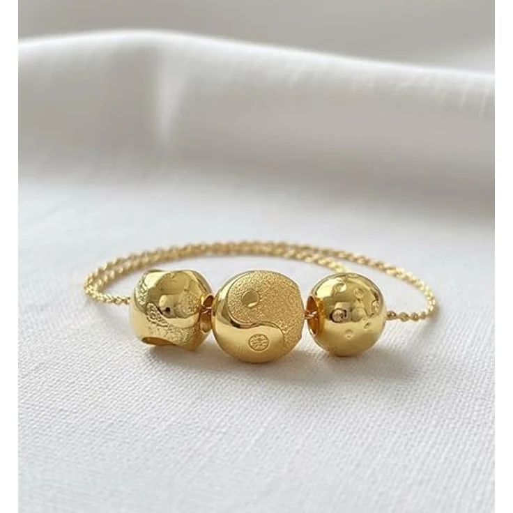 WEIMU Golden Charms 925 Sterling Silber Yin Yang Charm, hypoallergen für Armband & Halskette, Schmuck Geschenk für Damen – Bild 3