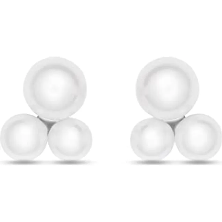 FAVS Damen-Ohrstecker 925er Silber mit Süßwasserperlen, 1 cm Länge, eleganter Schmuck für besondere Anlässe