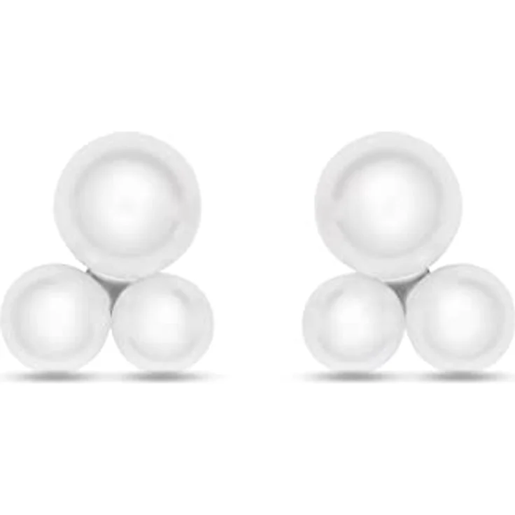 FAVS Damen-Ohrstecker 925er Silber mit Süßwasserperlen, 1 cm Länge, eleganter Schmuck für besondere Anlässe – Bild 1