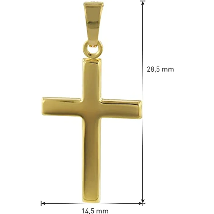trendor Kreuz Gold-Anhänger 333/8 Karat, 21 mm, edler Kettenanhänger für Damen und Herren – Bild 4
