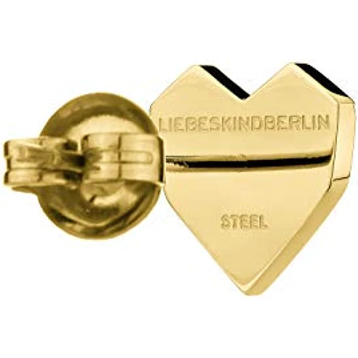 Liebeskind Ohrstecker LJ-0308-E-11, Herz-Motiv aus goldenem Edelstahl mit IP-Goldbeschichtung, 1,1 cm – Bild 2
