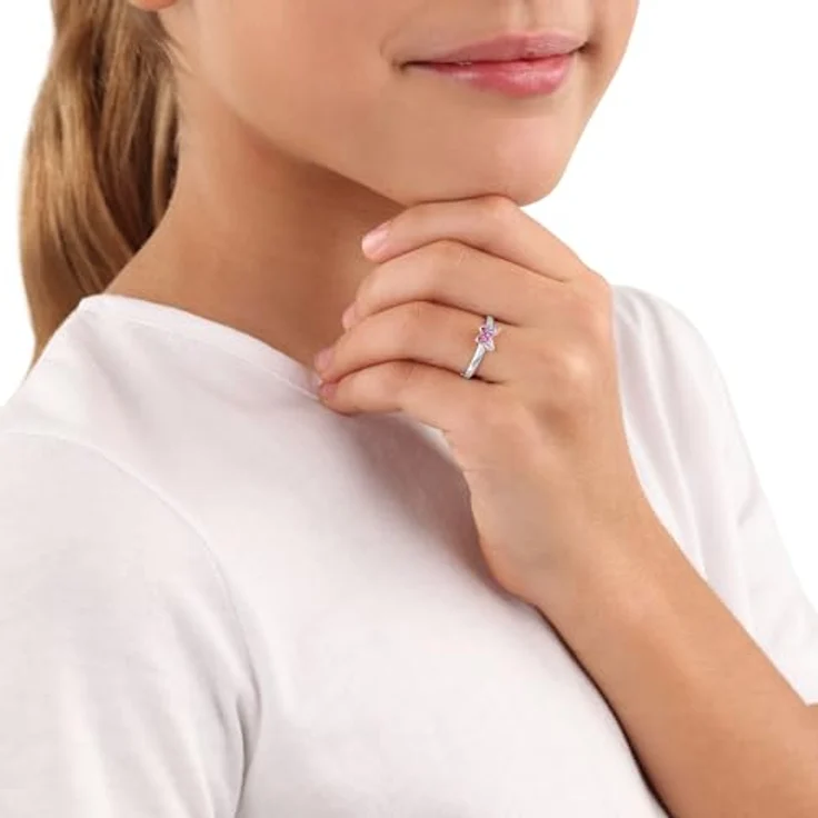 Prinzessin Lillifee Fingerring Schmetterling, rosa mit Preciosa Crystal, verstellbar aus 925 Sterling Silber – Bild 3
