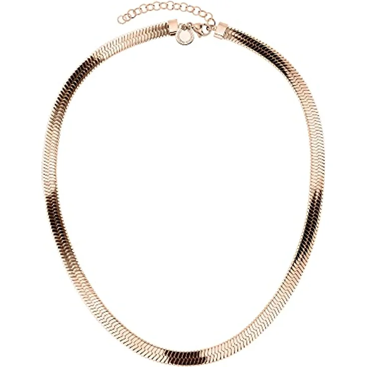 LIEBESKIND Extra breite Sleek Chain, Damen-Halskette aus Edelstahl IP Roségold, 45 cm mit Karabinerverschluss – Bild 2