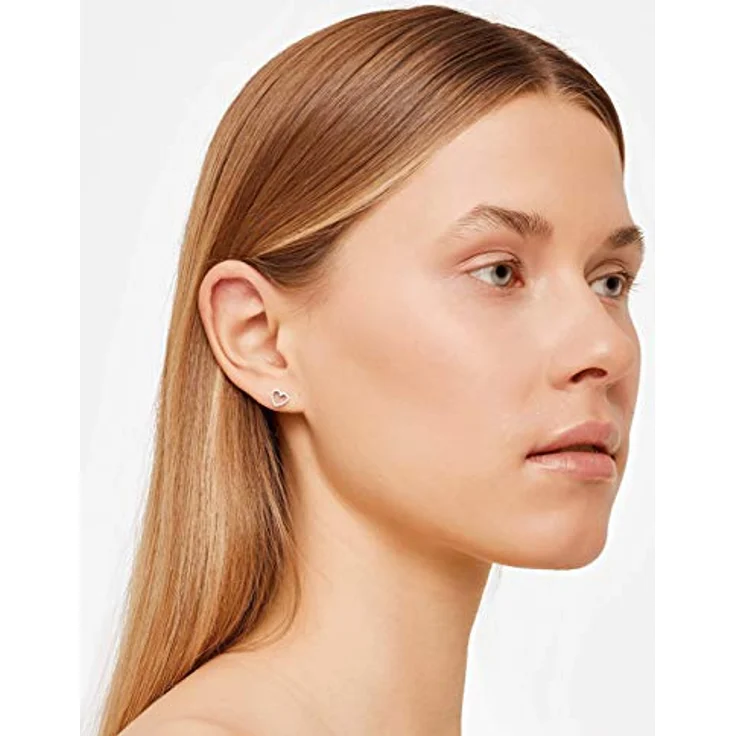 LIEBESKIND BERLIN Damen Ohrstecker Herzohrstecker, Edelstahl poliert und mattiert, 6 mm Durchmesser, asymmetrisches Design in verschiedenen Formen und Farben – Bild 3
