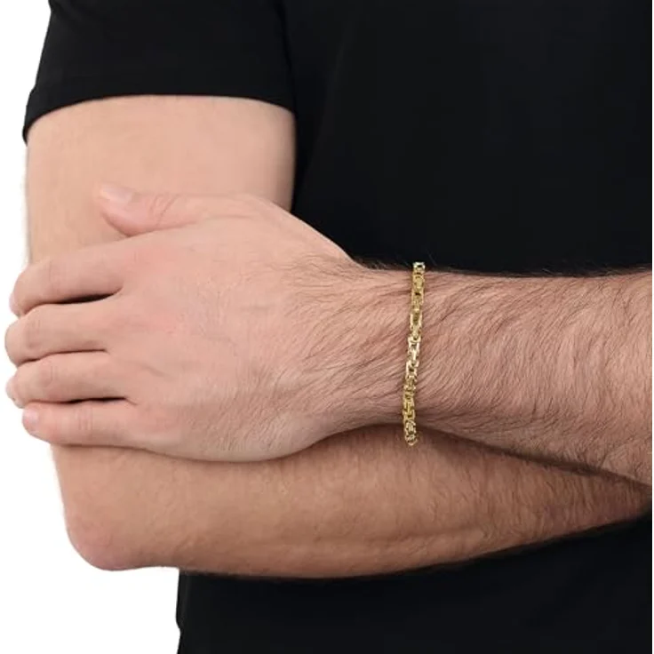Amor Unisex Armband Edelstahl, 19+2 cm, Gold, mit Karabinerverschluss, in Schmuck Geschenk Box, 2037334 – Bild 4