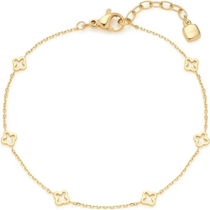 JEWELS BY LEONARDO Armband Ciao Janna, goldfarbene Edelstahl-Kette mit Kleeblatt-Ornamenten, verstellbare Länge 17,5-19,5 cm, allergikerfreundlich, in Geschenkverpackung – Bild 1