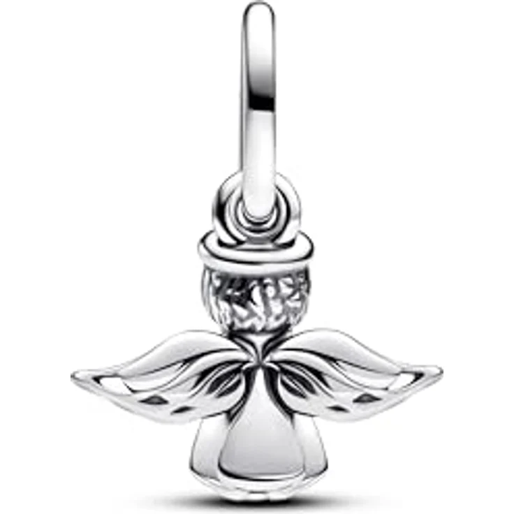 PANDORA Moments Funkelnder Engel Charm-Anhänger, Sterling-Silber mit funkelnden Steinen, kompatibel mit Moments und ME Armbänder, 793598C01 – Bild 2