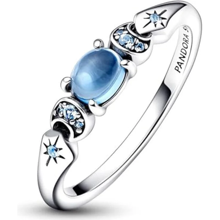 PANDORA Disney Aladdin Princess Jasmine Ring mit sterling Silber, icy blue und moonlight blue Kristall – Bild 4