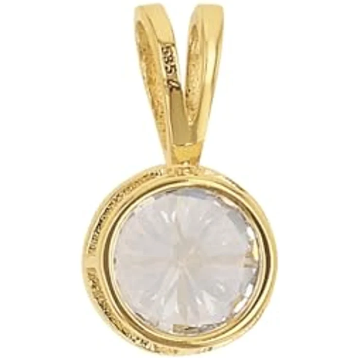 Amor Motivanhänger Damen Anhänger aus 585 Gold, mit synthetischem Zirkonia, 1,1 cm, in Schmuck Geschenk Box, 9038824 – Bild 2
